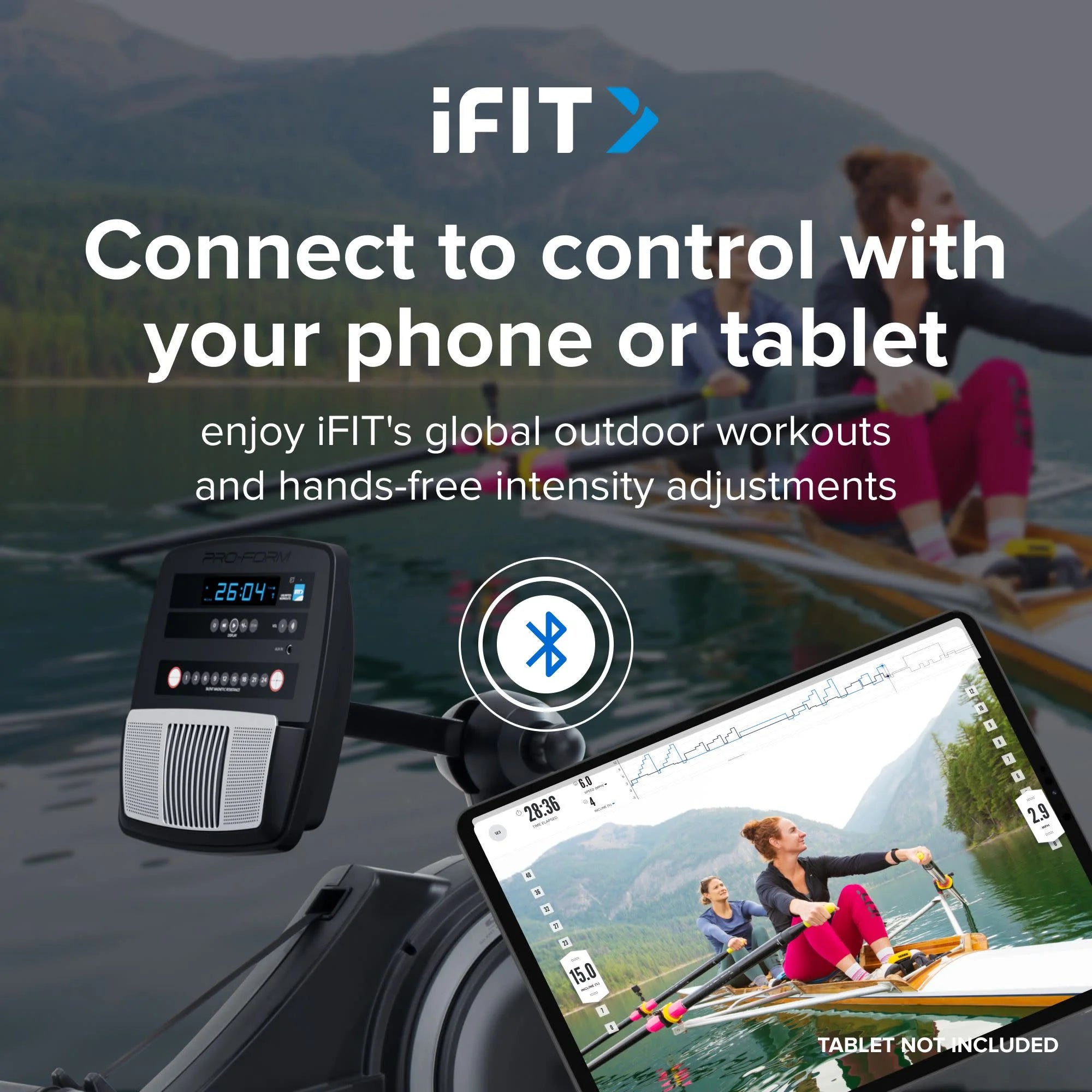 750R; Rower with 5” Display, Built-In Tablet Holder and Spacesaver Design