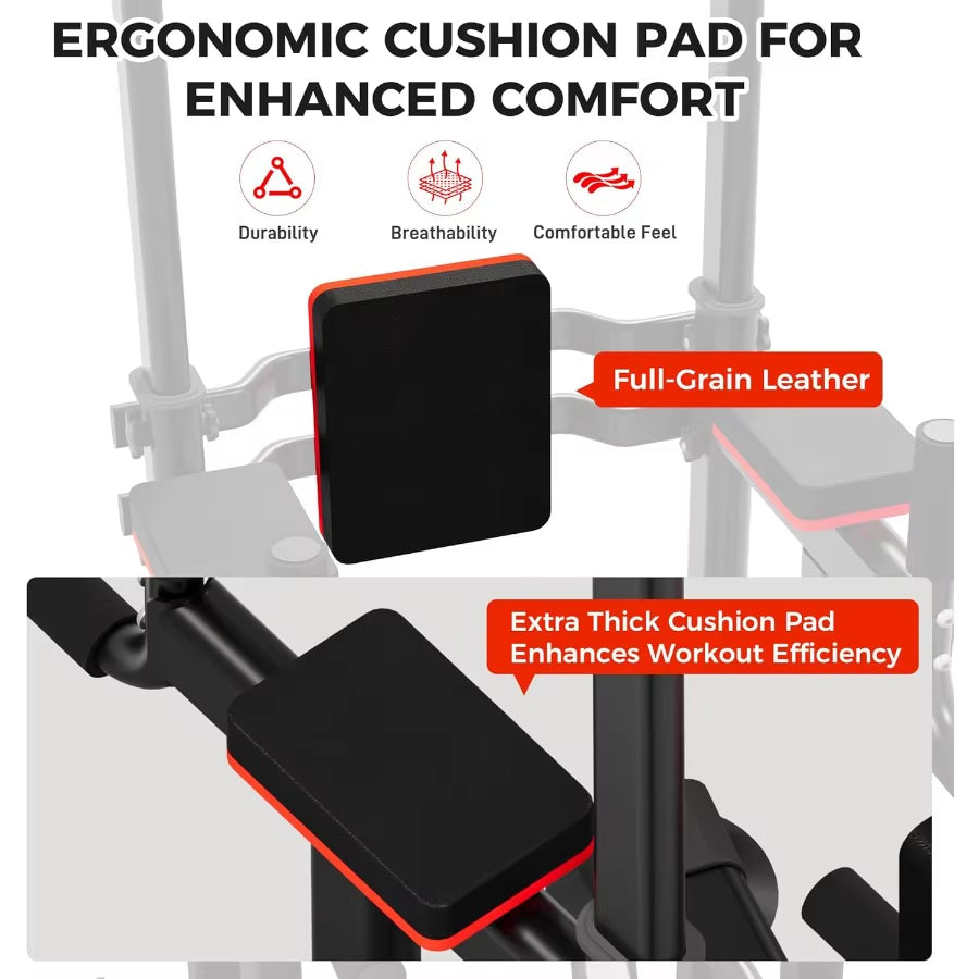 Outdoor Basic Power Tower Pull up Bar and Dip Station for Home Gym 1600LBS Weight Capacity Adjustable Height Heavy Duty Steel F