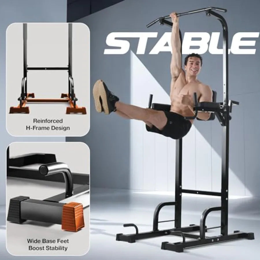 Pull up Bar Free Standing - Power Tower Multi-Functional Pullup Dip Station Calisthenics Equipment Station for Home Gym - 440LB