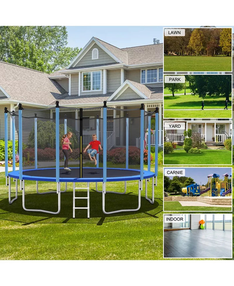 Outdoor Trampoline with Safety Closure Net
