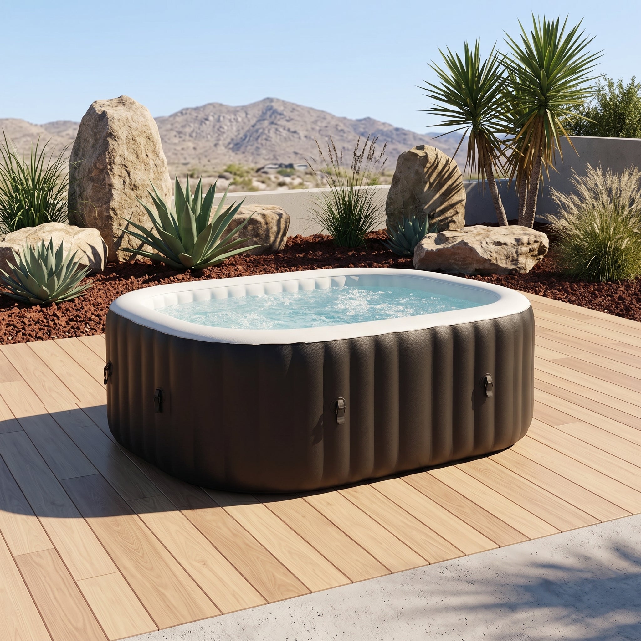 Premium 2-Person Inflatable Hot Tub Kit With 8-Color LED Lights (SAK98431)