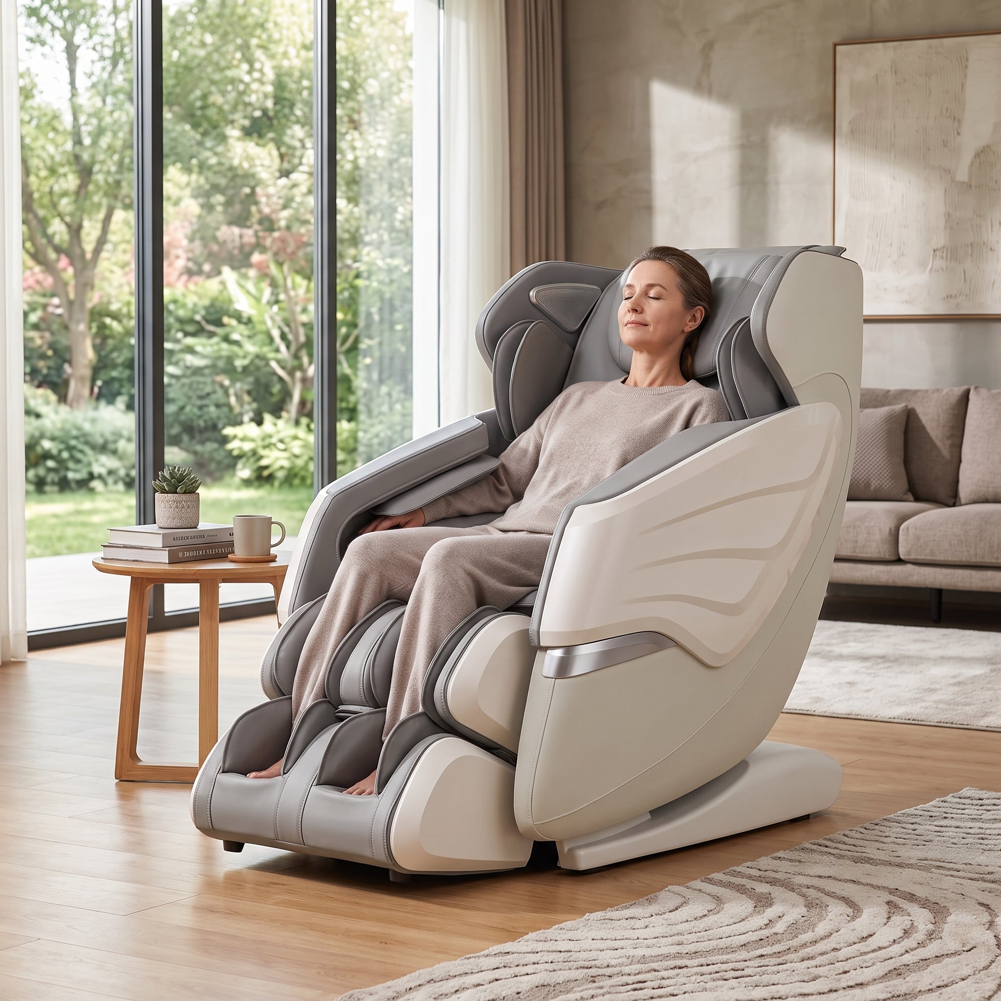 Bosscare Premium Full Body Zero Gravity Massage Chair With Ai Voice And App Control, Gray (SAK35970)